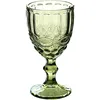 Customized high quality 240ml 300ml Vintage-inspired Pattern Goblet engraved wine glass for wedding party