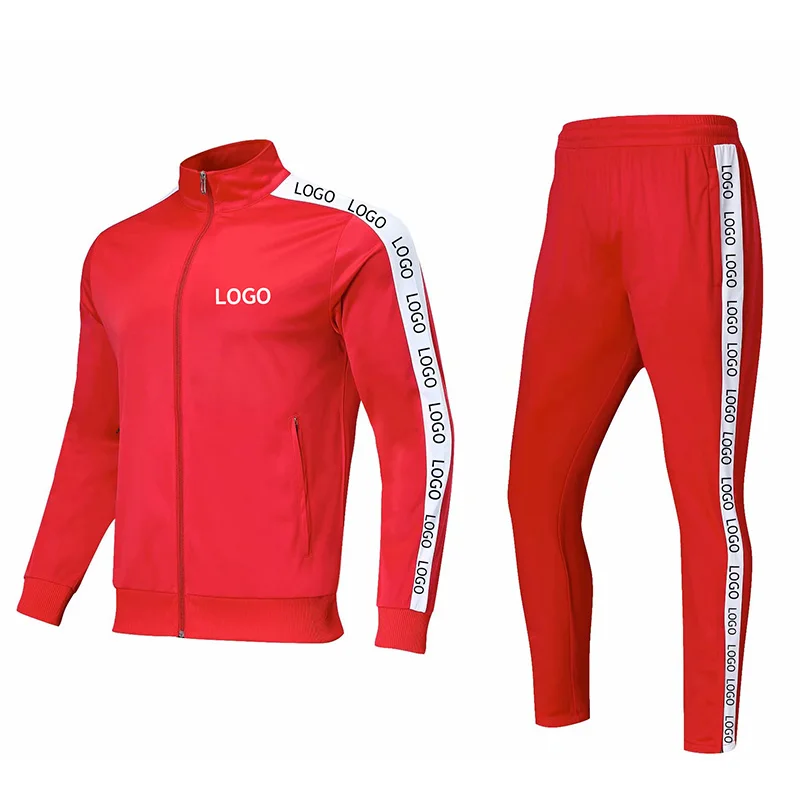 Red Tracksuit Woven Stripe Tracksuits White Stripe Red Tracksuits