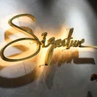 Copper brass luminous sign decorated alphabet letters lighting e 3d backlit lettre custom metal logo wall