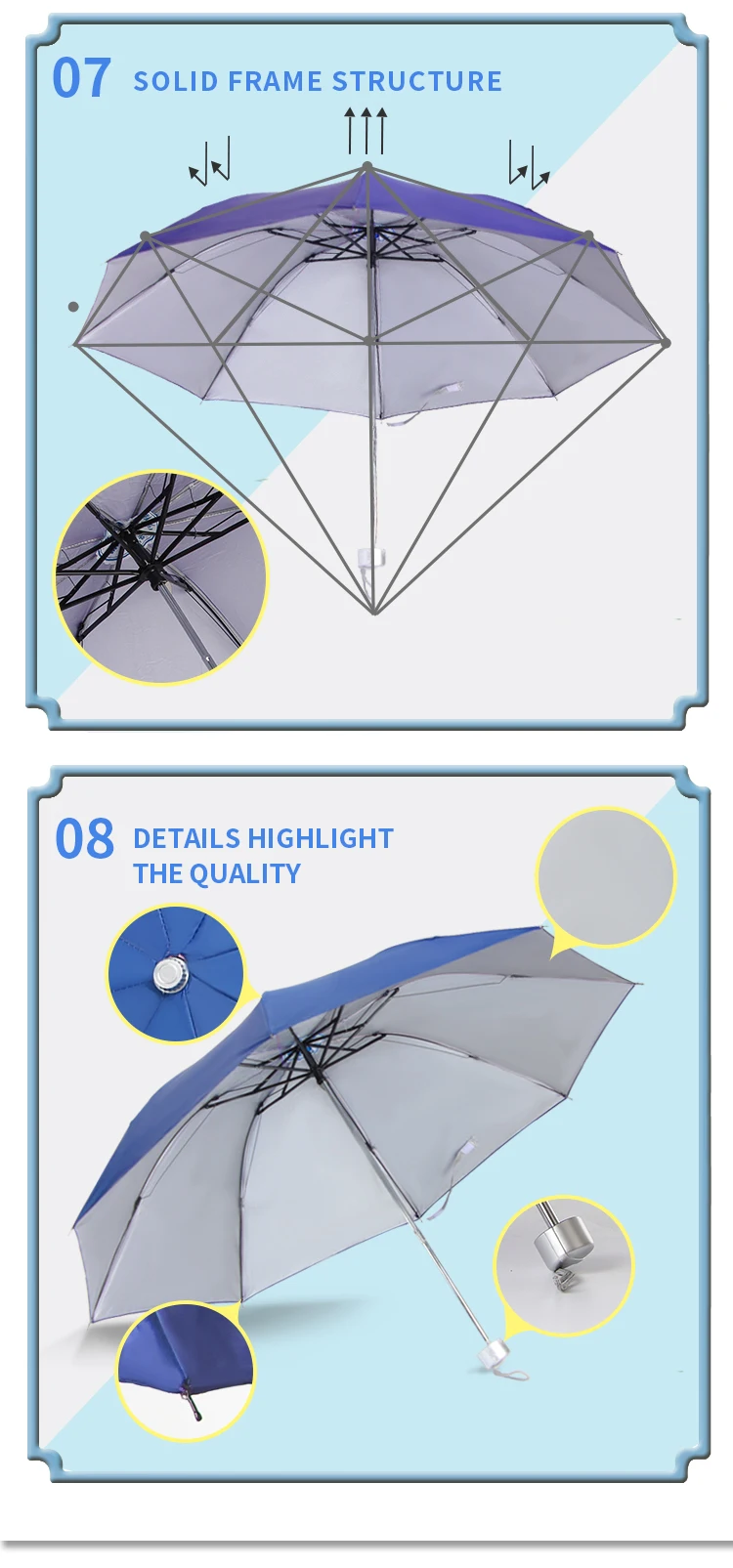 chinese suppliers manufacturers low price wholesale promotional customised branded manual open 3 fold rain umbrella in china