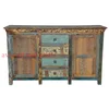 Reclaimed Living Room Cabinet Wholesale Wooden Carved Cabinet with 2 Door 4 Drawer Sideboard/Tv stand