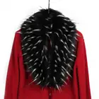 Vintage winter long collar faux fox fur scarf shawl