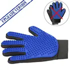 Stocked Grooming Pet Animal Grooming Glove Efficient Cleaning Tool True Touch Deshedding Grooming Brush Rubber Mitt Silicone Hair Fur Removal Bath Pet Animal Dog Cat Glove