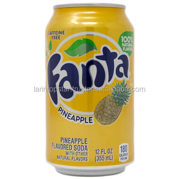 fanta carbonated drink flavor pineapple can 12oz