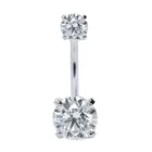 ShenZhen 316 Surgical steel diamond prong zircon belly button rings navel Piercing body jewelry