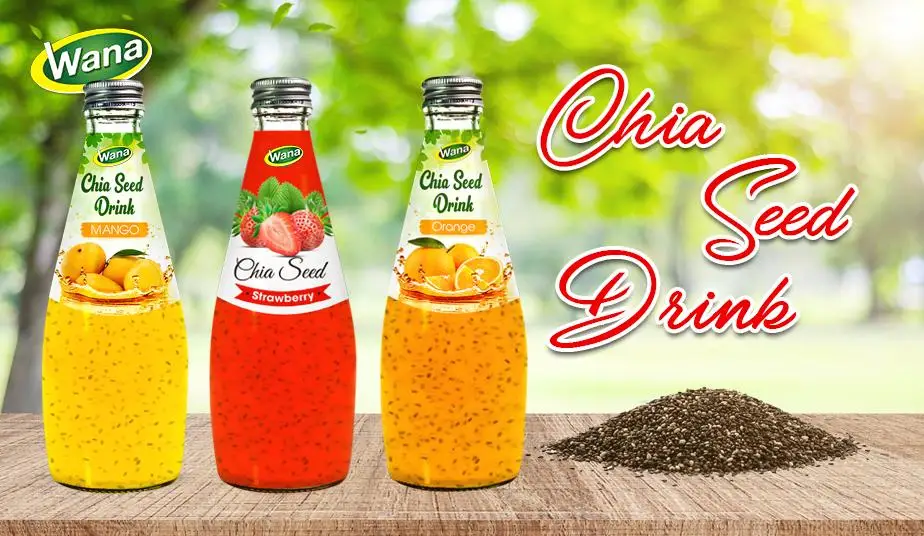 smoothie chia seed drink with orange juice 290ml bottled - wana