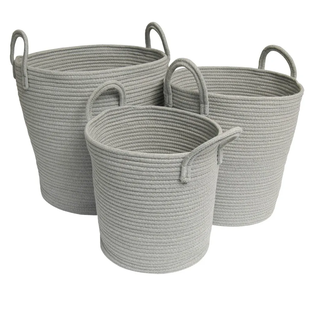 high quality cotton rope woven basket for blanket towel storage