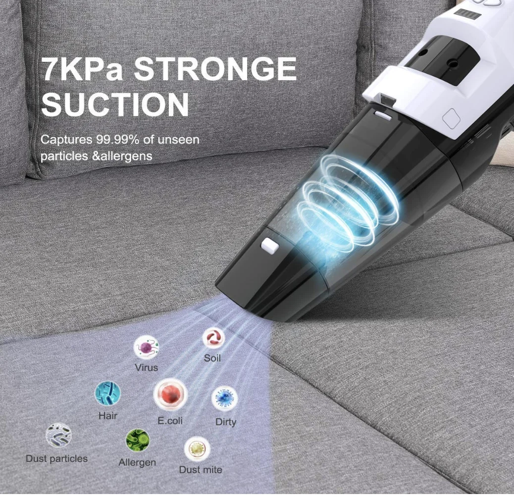 Rechargeable Portable Vacuum Cleaner For Carpet Cleaning 45kpa Suction Bagless