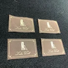 Luxury fashion Damask Clothing Neck High Quality End Fold Brand Logo Custom Garment Woven Label tag
