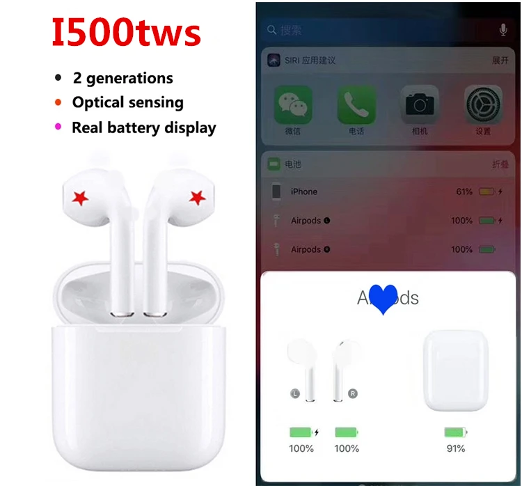 Mini tws in-ear headphone i500 tws true wireless bt5.0 earbuds earphone with charging box - ANKUX.COM