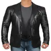 Black Leather Blazer for Men - Genuine Lambskin Brown Leather Mens Blazer