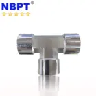 Female Brass Connector Brass Tee 3 Way Equal Female Joint Copper Tube Pipe JNT Connector By NBPT