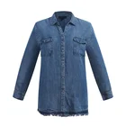 Fancy men jeans Two pocket long sleeve mens shirt