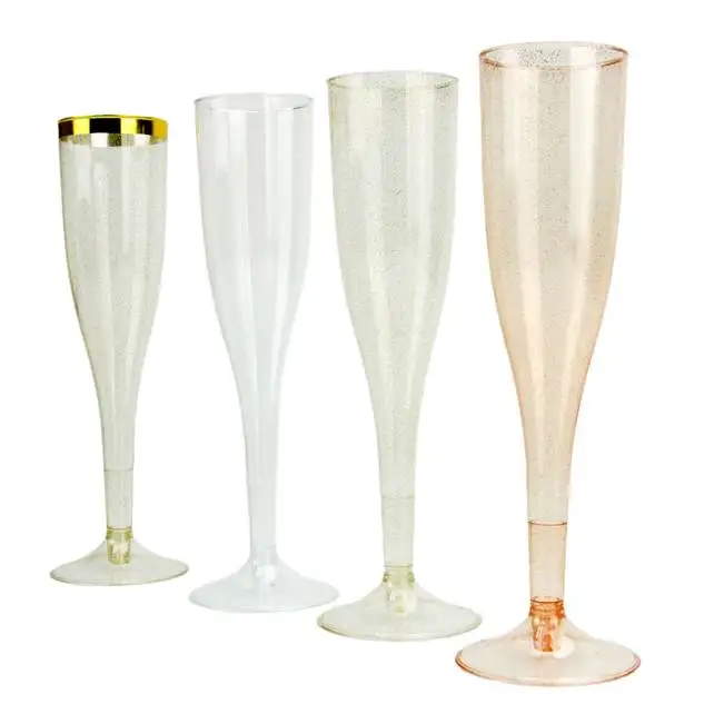Пластиковые фужеры с золотым блеском пластиковых бокалов Свадьба одноразовая для маленьких девочек Нарядное коктейльное чашки