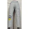 Women light gray denim joggers jeans with sporty style and elastic waistband at best price
