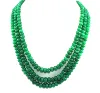 pumpkin carved rondelle beads 3 strands necklace at wholesale price emerald quartz