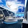 translucent 3D printing blue cloud sky artistic ceiling for office