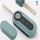 Promotional 3 button flip remote key shell blank cover case fobs in silver for Fiat