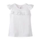new design flutter sleeve little girls clothing summer sweet girls tunic tops