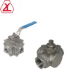 3-way 1000 wog cf8m L port with mounting pad 3" ball valve