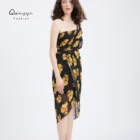 China Manufacturer Accept Customized Sunflower Print Dress With Low MOQ