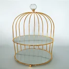 Best Seller 2 or 3 Tier Metal and Acrylic Cupcake Dessert Stand Bird Cage Cake Stand Display Tray Wedding Cake Stand Sets