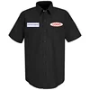 Custom Black Two Pockets Short Sleeve Industrial Mechanic Worker Mens Work Shirts
