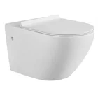 Chaozhou Glossy White Bathroom Wall Hung Toilet Seat
