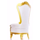 Modern Style Throne Chair Queen Tiffany Lion in White and Gold Color