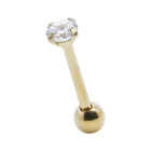 Cz Unique Gold Plated Prong CZ Ear Jewelry Tragus Cartilage Barbell Earring Piercing