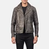 Real Men's Soft Sheep Leather Dark Tan Biker Fashion Jacket