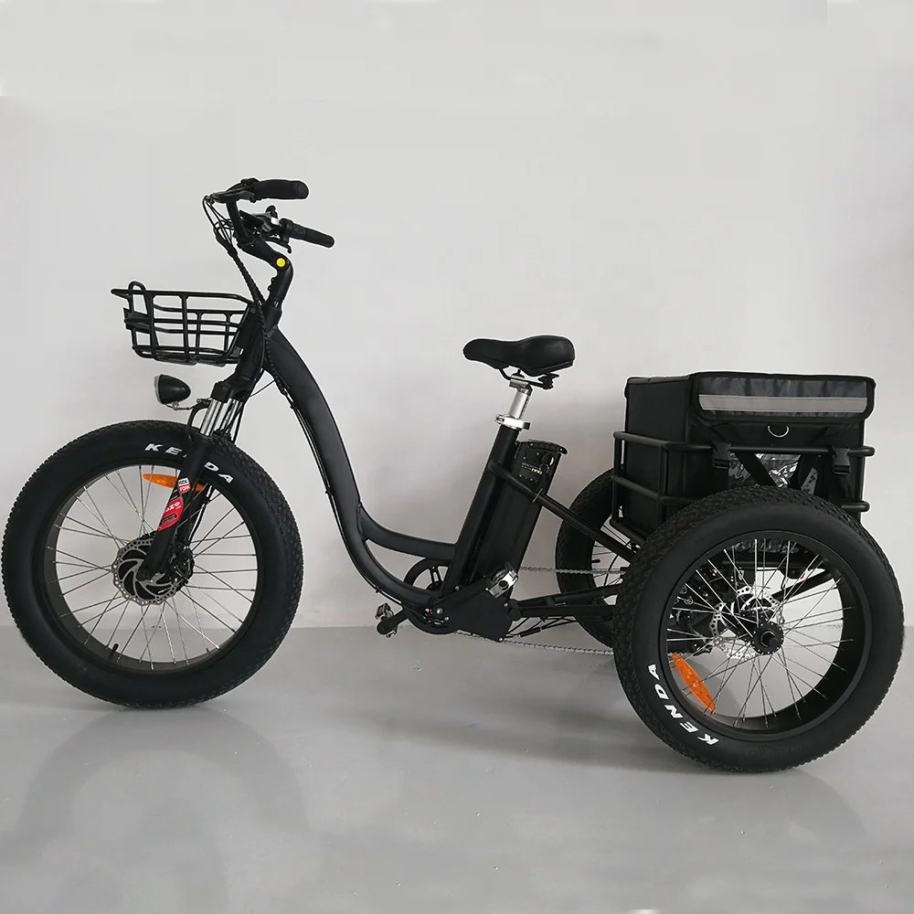 Inch Electric Trike Fat Tire Wheels Electric Tricycle Adult Cargo
