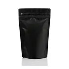 500g 16oz Matte black stand up pouch bag with zipper for tea snack cookie biscuit packaging