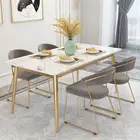 Cheap modern new design metal table and chair set restaurant furniture cafeteria cafe tables and chairs