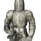 Collectible Indoor Decoration Alloy Metal Medieval Knight with Sword And Shield Figurine