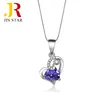 Wholesale cheap fashion jewelry heart design amethyst necklace pendant