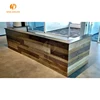 Luxury Modern Custom Shop Standing Wooden Marble Boutique Counter Cashier Desk Design