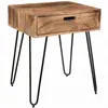 antique solid wood & hairpin designs iron legs 1 drawer end table