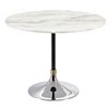 Resin Artificial Marble Modern Restaurant Table solid surface dinner table with stainless steel legs