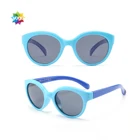 Kids simple design round sunglasses silicone flexible children eyeglasses shades