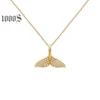 Fashion Jewelry 18K Yellow Gold Wing Charm Pendant Necklace with Adjustment Chain for Gift