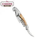 Direct Manufacturer Wine Opener Double Hinged Rosewood Waiters Corkscrew with Foil Cutter and Bottle Opener
