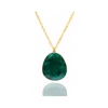 925 Sterling Silver Dyed Emerald Gold Plated Necklace