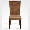 Cheapest Natural Rattan Wicker Dining Chair Furniture Mahogany Wooden Frame Outdoor Garden Chair