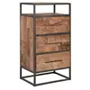 Wholesale Industrial Iron Metal & Solid Mango Wood 3 Drawer Chest