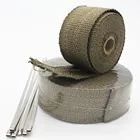 1" 1.5" 2" Black Fiberglass Titanium Motorcycle Exhaust Header Heat Wrap Tape
