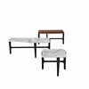 New design solid surface dining table portable marble stone dining table for furniture
