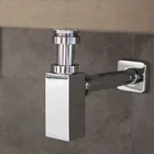 Modern Brass Basin Square Drain Bottle Trap Siphon
