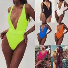 V Neck Swimwear 2019 Women Belt Bodysuit One-Piece Swimsuit