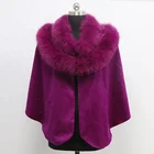 Factory New Style real fox Fur With Cashmere Shawl for Women